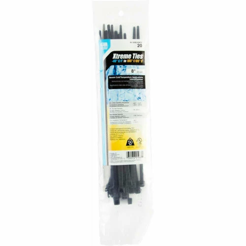 Gardner Bender 46-314UVBFZ 14" Xtreme Temp Cable Ties, Black, 50lb, 100/pk - Image 2