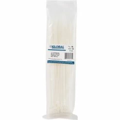 Global Industrial™ 11" Cable Zip Ties, Natural w/UV, 75 lb, 100 pack