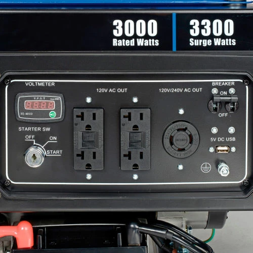 Global Industrial Portable Generator W/ Electric/Recoil Start, Gasoline, 3000 Rated Watts - Image 6