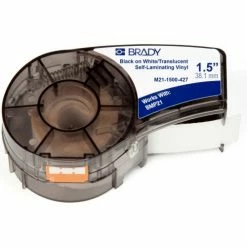 Brady BMP21 Series Self-Laminating Vinyl Wire & Cable Labels, 1-1-2"W X 7'L, Blk-Wht, M21-1500-427