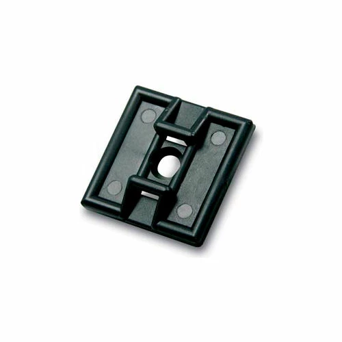 Del City 9801 Adhesive Mtg Base- 2-way- 1" sq- Black, 100 Pieces