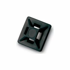 Del City 9806 Mini 4-way Adhesive Mtg Base- 3/4" sq- Black, 100 Pieces