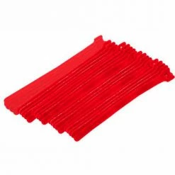 Eclipse Tools 900-098-RD Cable Tie, Hook Tape, 8"L x 1/2"W, Red, 25/Pk