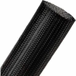 Techflex Clean Cut Fray Resistant Sleeving 2" Dia., 50', Black